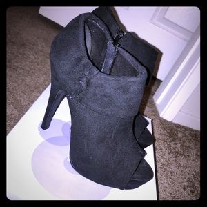 Black Suede Stiletto Booties